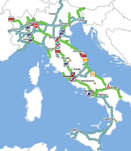 Verkehrslage in Italien